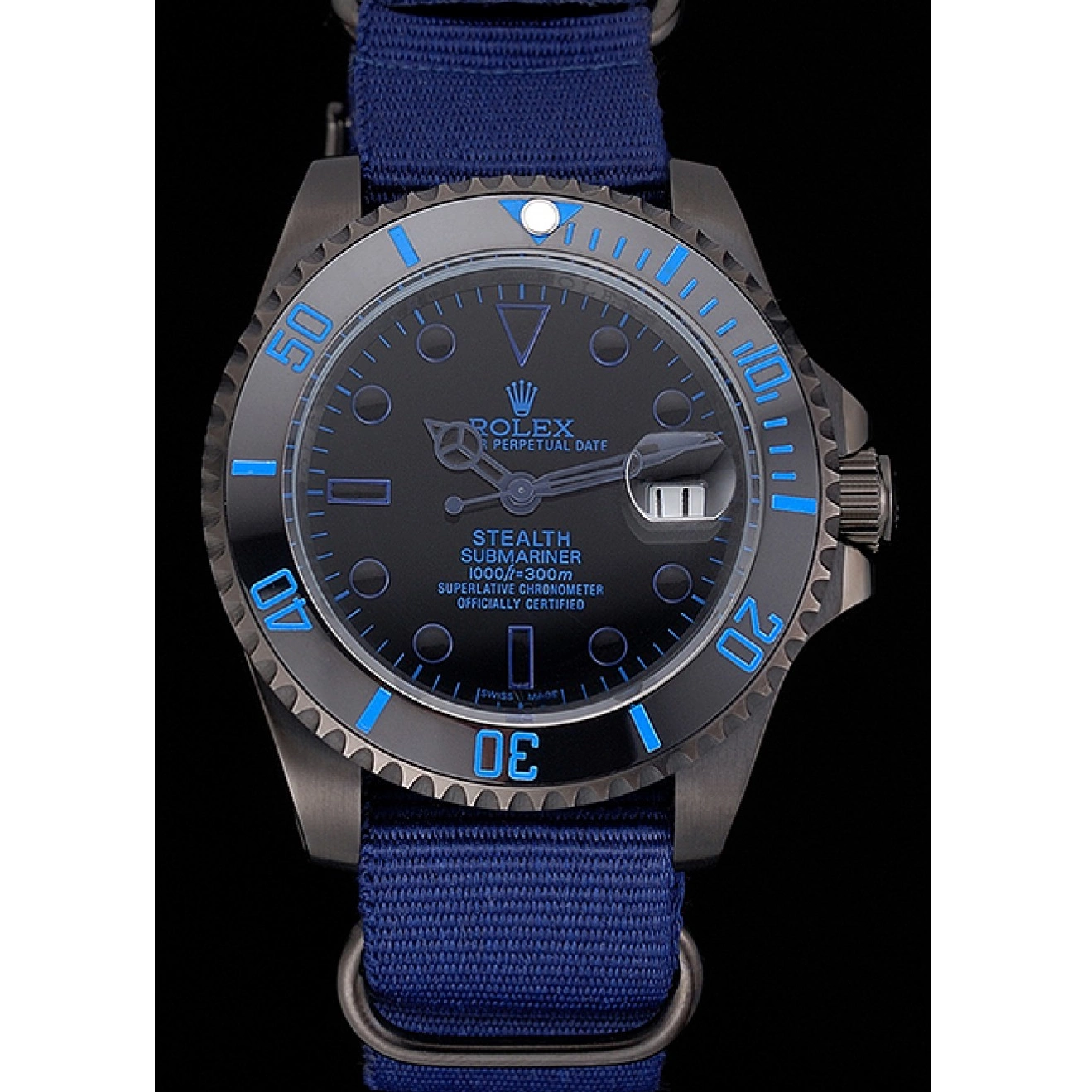 Rolex aaa copy Submariner Blue Nylon 622008 Stealth Strap Rolex 0706